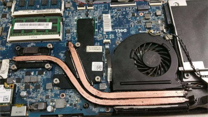 A standard laptop heatsink and fan