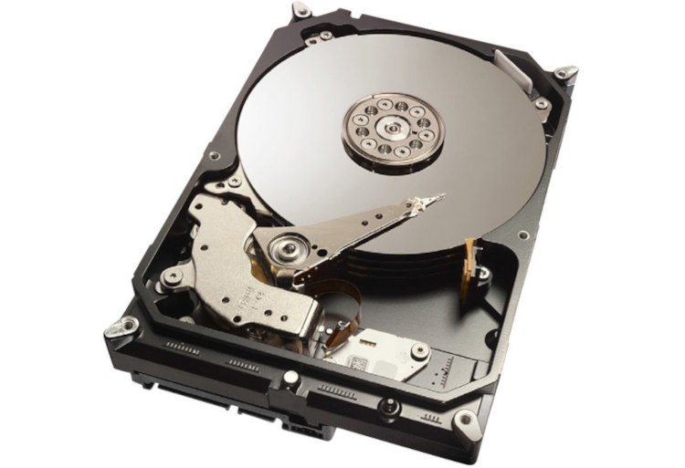 A cross section of a standard HDD drive