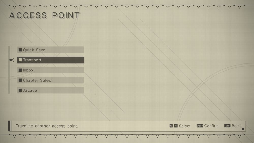 the access point menu options