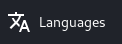 A symbol of a mandarin and english character next to the word "language"