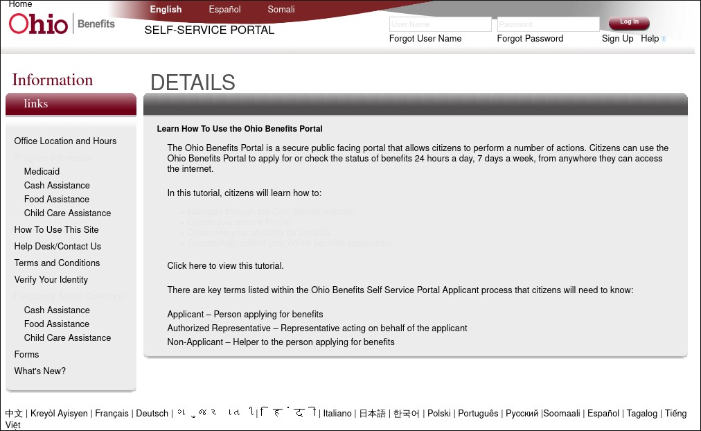 Molina Medicaid Benefits learn how to use page, containing a link to a different external page
