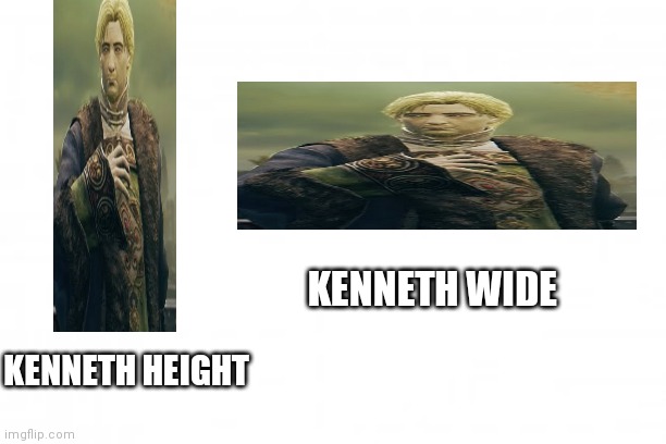 A vertically stretched image of Kenneth Haight with the caption 'kenneth height'. Then a horizontally stretched image of Kenneth Haight with the caption 'kenneth wide'.